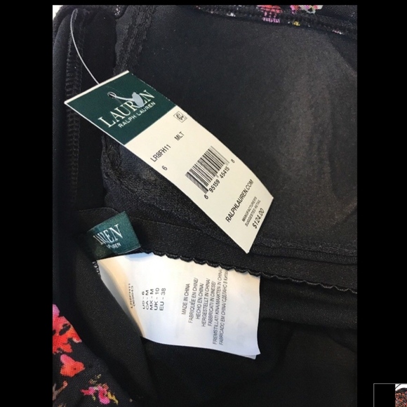 NWT Lauren Ralph Lauren Ditzy Floral Bandeau One Piece Swimsuit [SZ‎ 6 ] - Picture 8 of 8